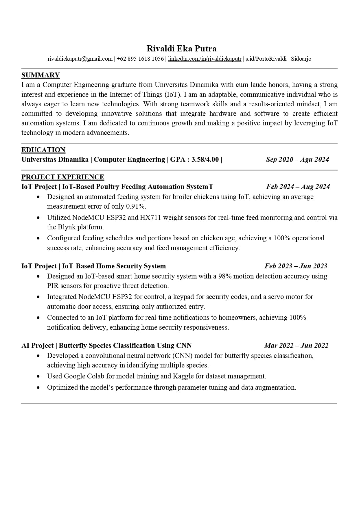 Resume Page 1