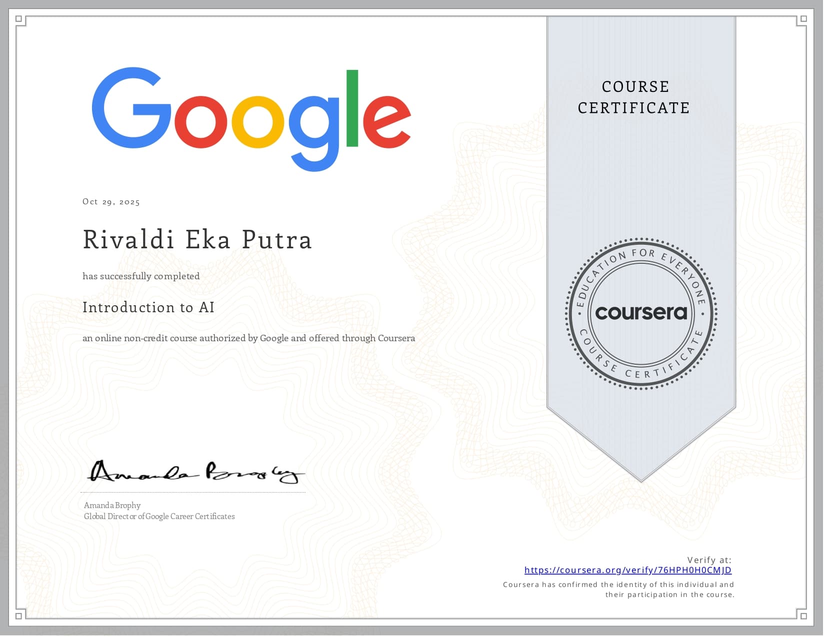 Certificate 11 - Professional Certification