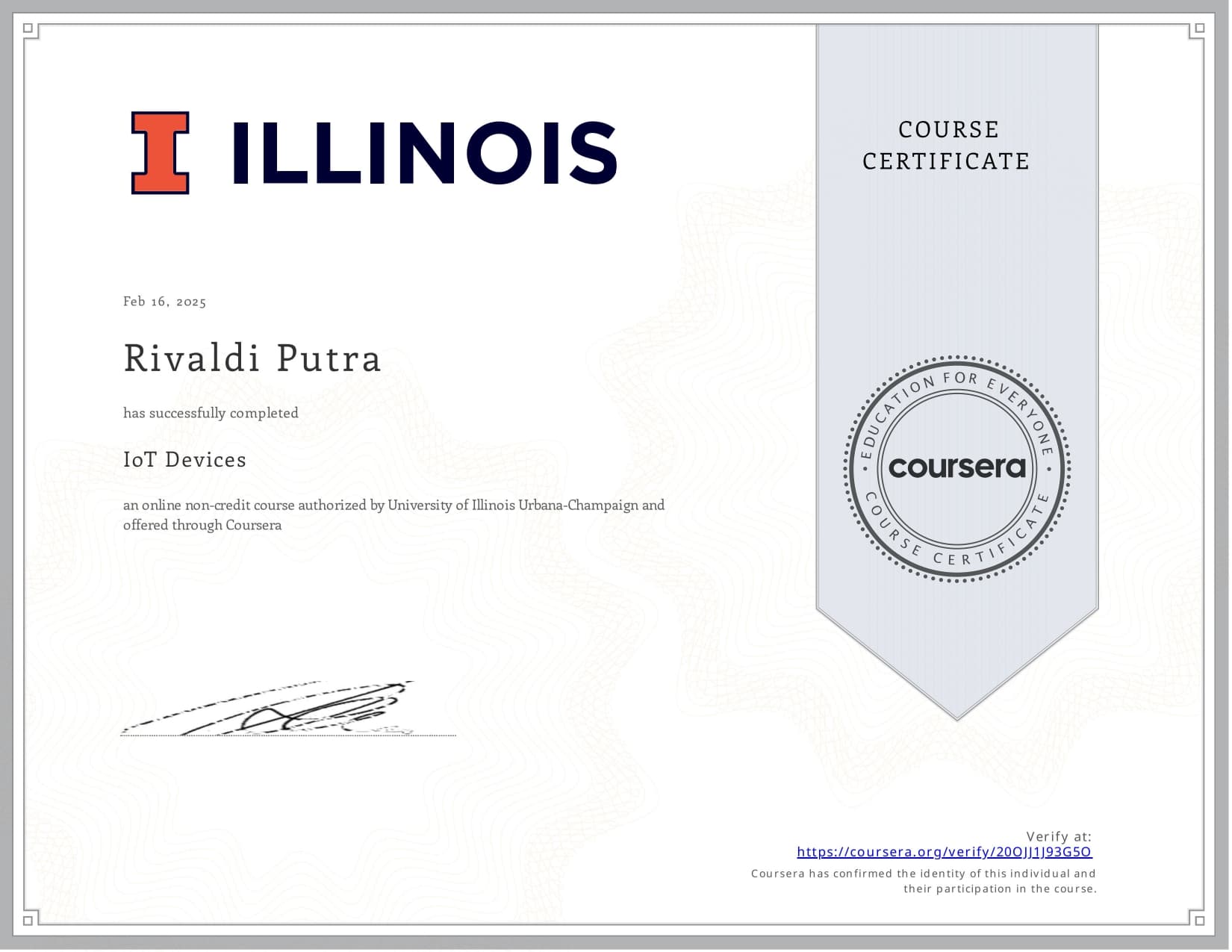 Certificate 12 - Professional Certification