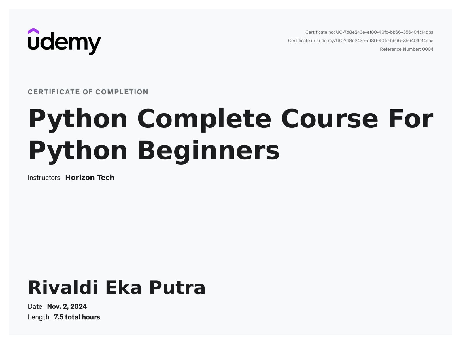 Certificate 25 - Professional Certification