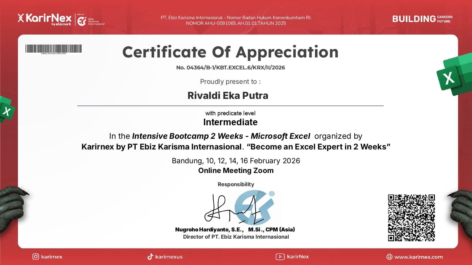 Certificate 27 - Professional Certification