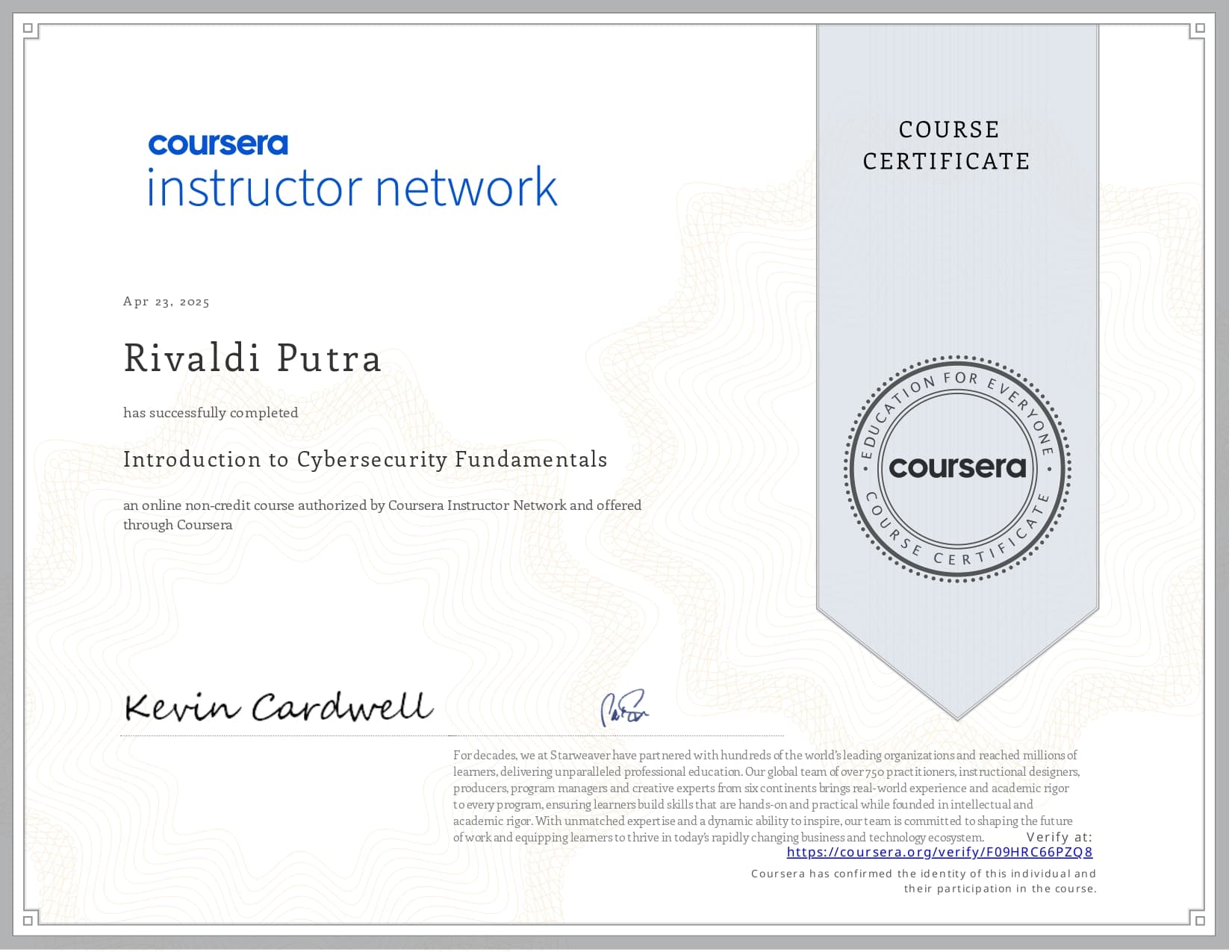 Certificate 5 - Professional Certification