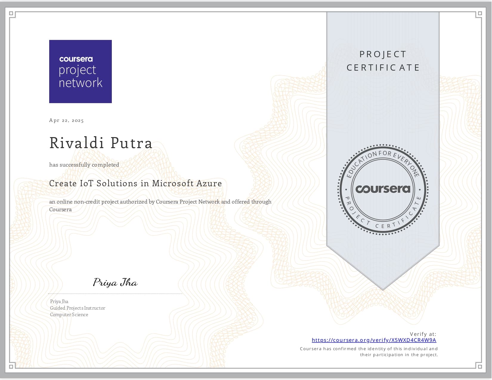 Certificate 6 - Professional Certification