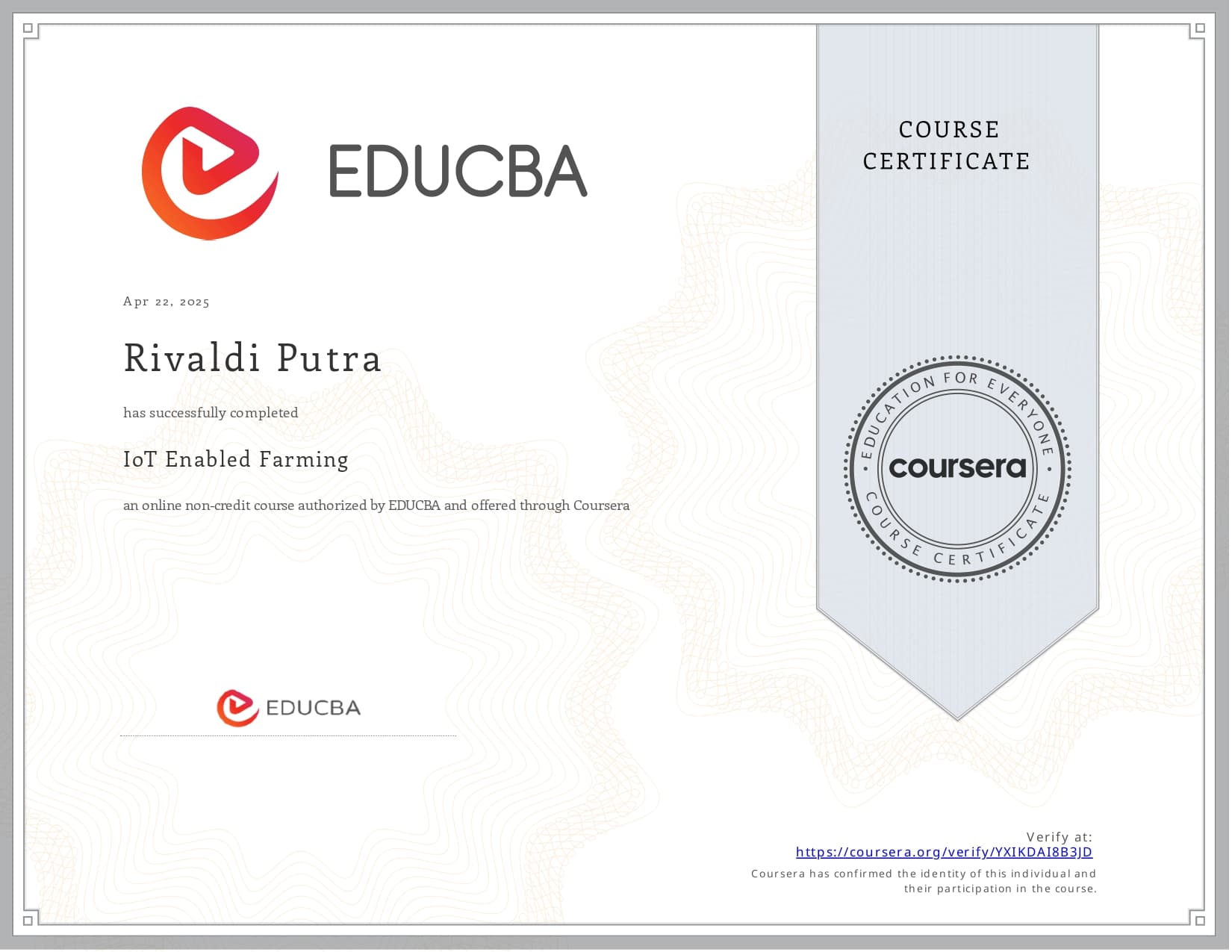 Certificate 7 - Professional Certification